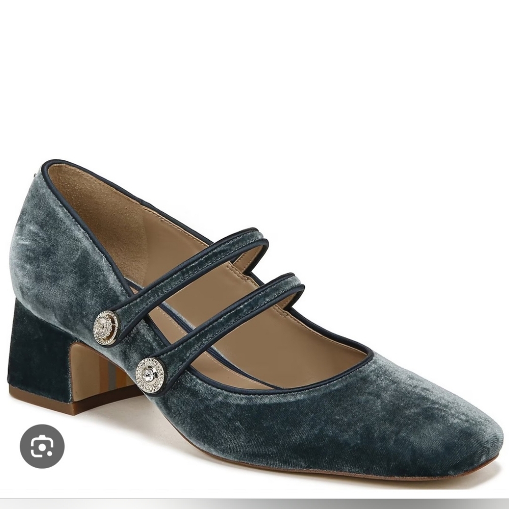 Sam EdelmanTahira Velvet Double Strap Mary Jane Dress Pumps